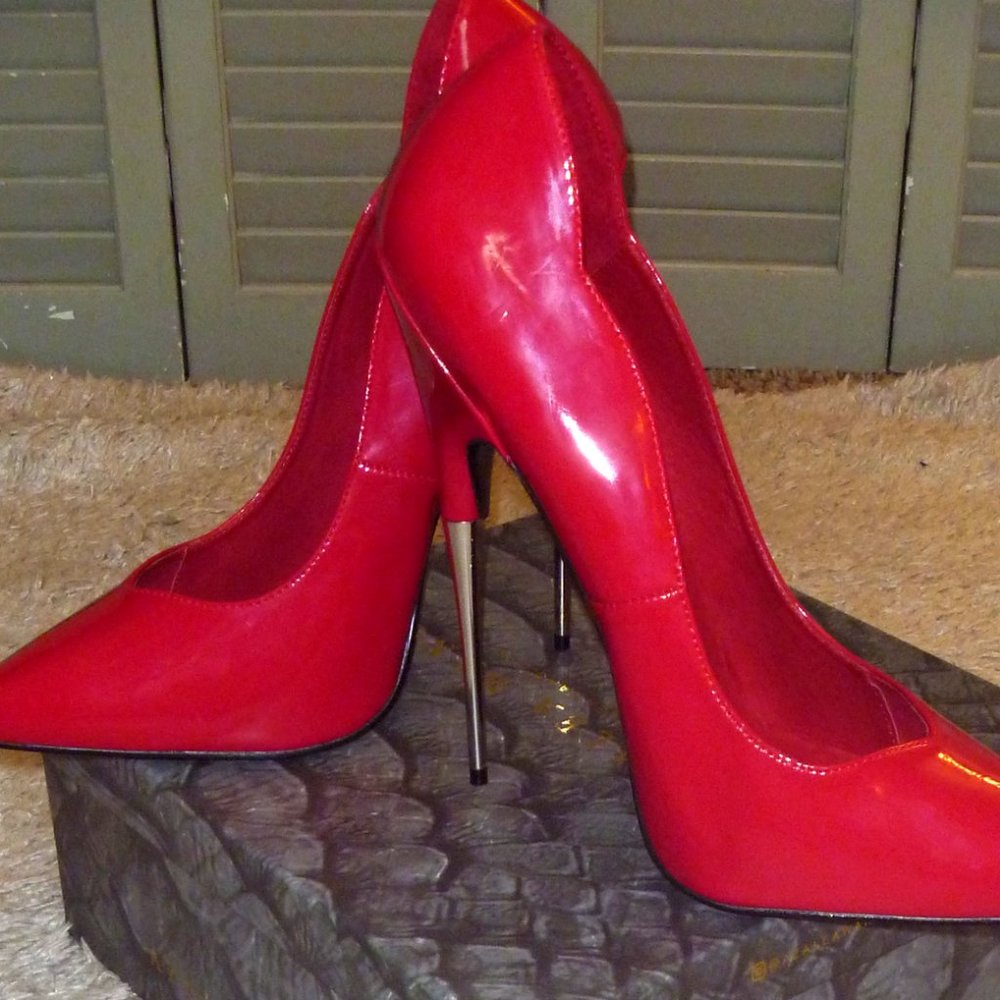 Pleaser Devious Scream 01 Hot Red Insane 6" Heels Size 13